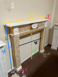 Antique English White Carrara and Sienna Brocatelle Marble Mantel (M-JYTP)