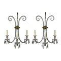 Pair of French Baccarat Crystal Wall Sconces (L-FKMT)