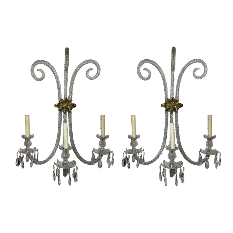 Pair of Baccarat Crystal Chandeliers