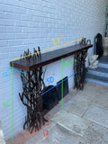 Antique French Iron Fireplace Console (FA-YVQK)