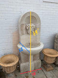Contemporary French Limestone Bacchus Wall Fountain (F-QFGV)
