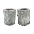 Pair of French Faux Bois Composite Planters (V-ZECJ)