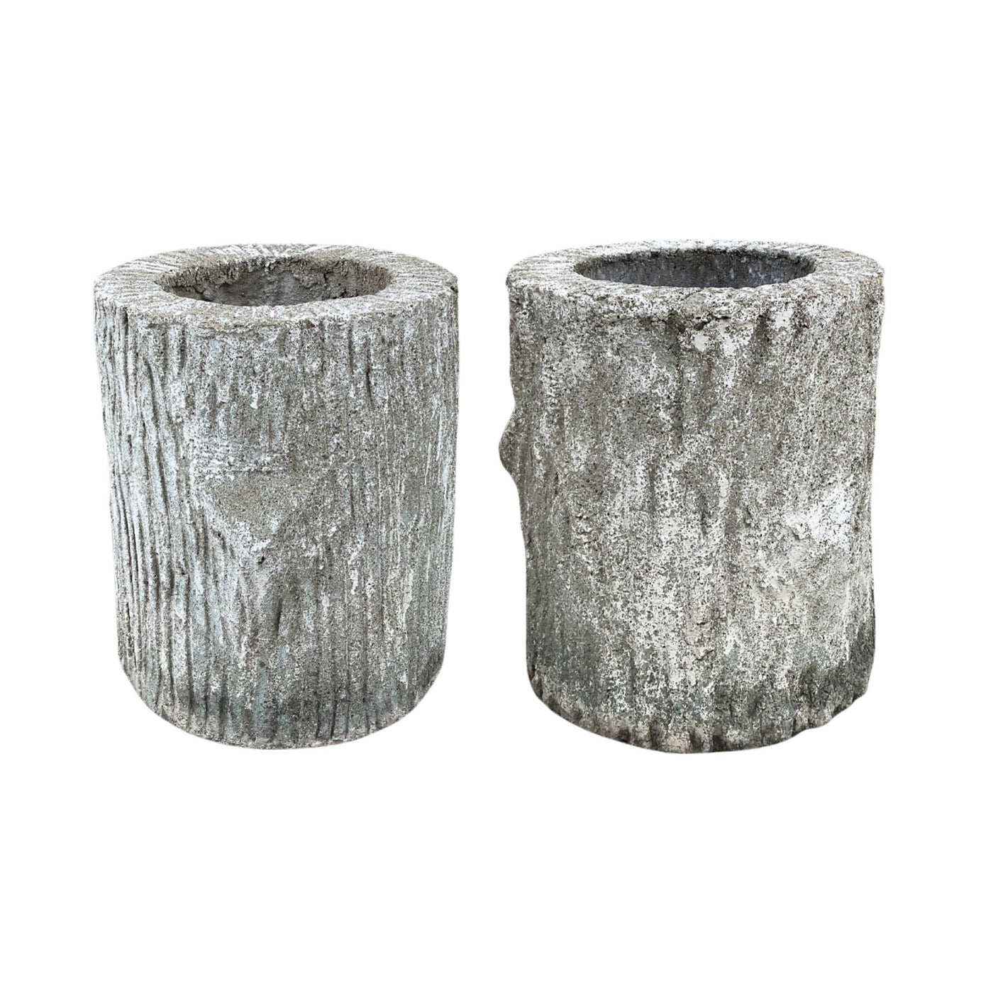 Pair of French Faux Bois Composite Planters (V-ZECJ)
