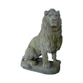 Contemporary French Reconstituted Stone Lion Statue with Base (GE-RADS)