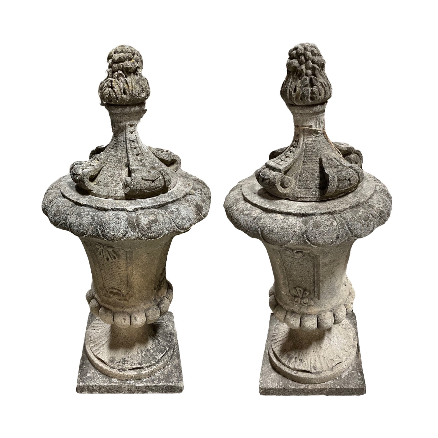 Pair of French Limestone Urns (GE-DF8S)