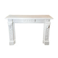 Antique Italian White Carrara Marble Mantel (M-AQBD)