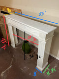 Antique French White Carrara Marble Mantel (M-BXYD)
