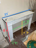 Antique French White Carrara Marble Mantel (M-YJRK)