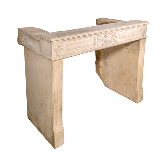 Antique French Limestone Mantel (M-LATH)