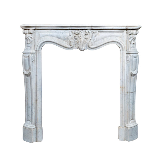 Antique Italian White Veined Carrara Marble Mantel (M-LBCK)