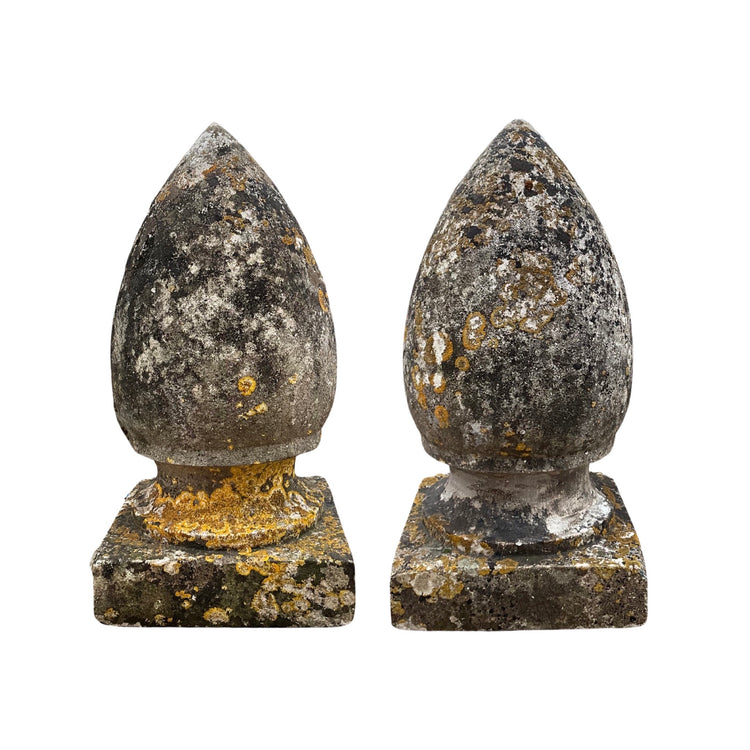 Pair of French Limestone Finials