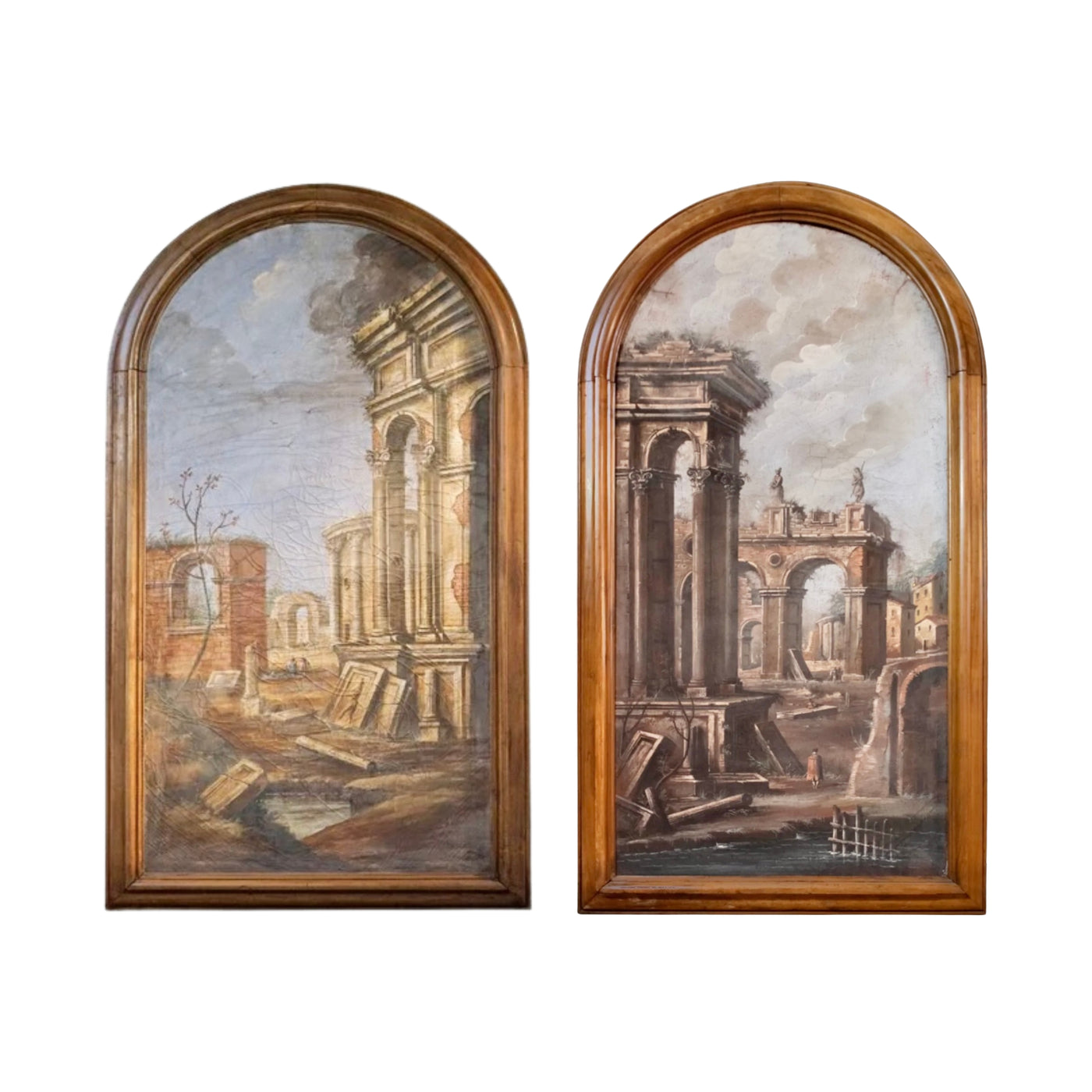 Set of Two Antique Italian Fresco Paintings (X-3063)