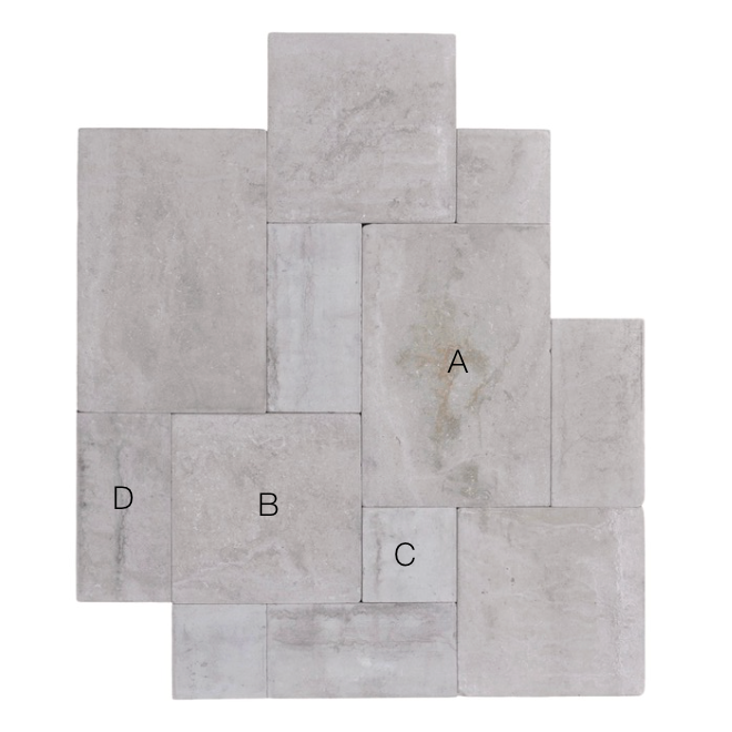 Contemporary Sandblasted Limestone Opus Pattern Tile Flooring (FL899)