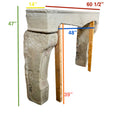Antique French Limestone Mantel (M-WDVM)