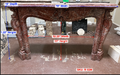 Antique Louis XV Rouge Marble Fireplace Mantel – Carved Shell Cartouche (M-02M)