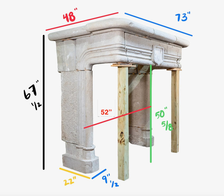 Antique French Limestone Mantel (M-BPWQ)