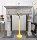 Gothic Stone Fireplace Mantel W/ Carved Armorial Shield