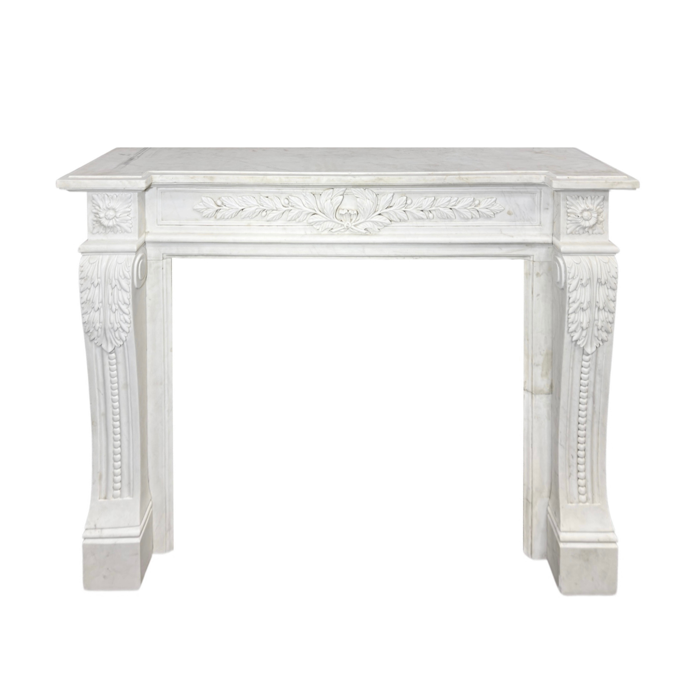 Antique French Carrara Marble Mantel (M-HGPV)