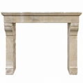 Antique French Limestone Mantel (M-YLKS)