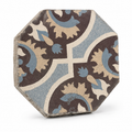 Antique French Octagonal Floral Mosaic Cement Tile (ET-CZRH)