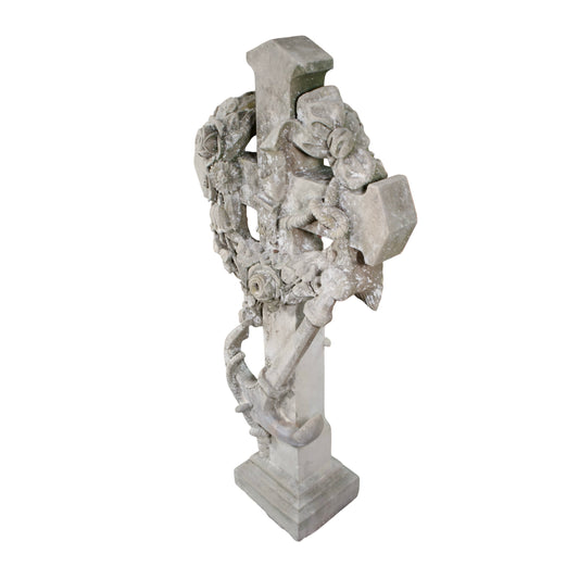 Antique French Limestone Cross (GE-KFHZ)