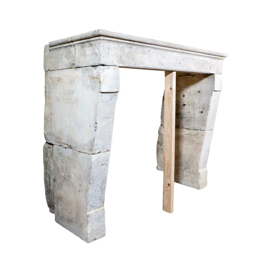 Antique French Limestone Mantel (M-XMVK)