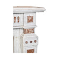 Antique French White Carrara and Royal Red Marble Mantel (MCH1072)