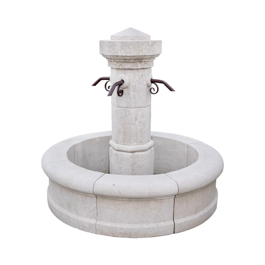 Contemporary French Limestone Central Fountain