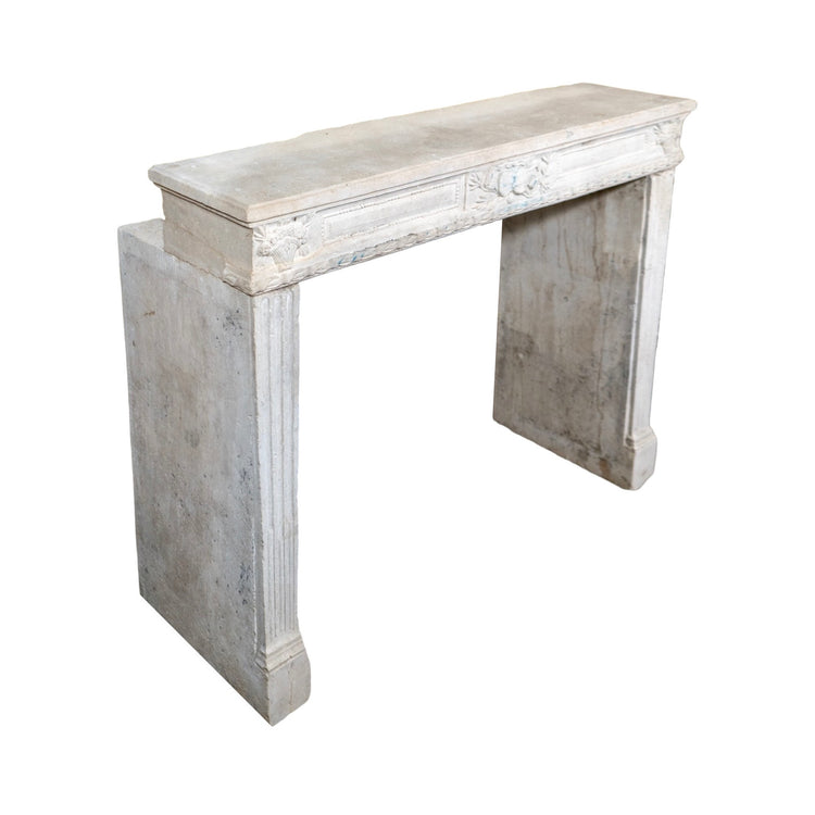 Antique French Limestone Mantel (M-PNJK)