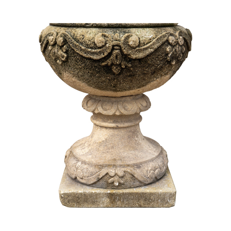 Italian Limestone Planter with Base (V-NYSC)