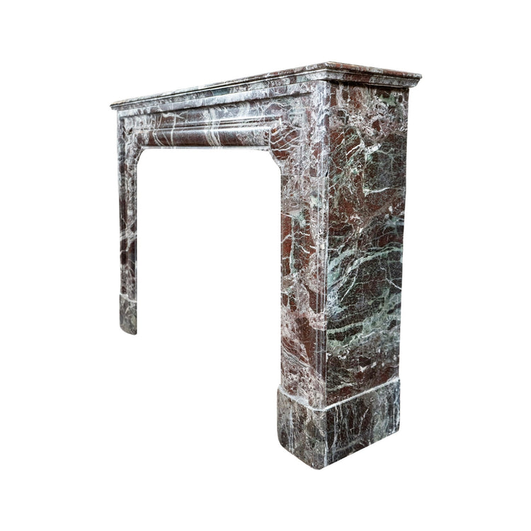 Antique French Red Levanto Marble Mantel