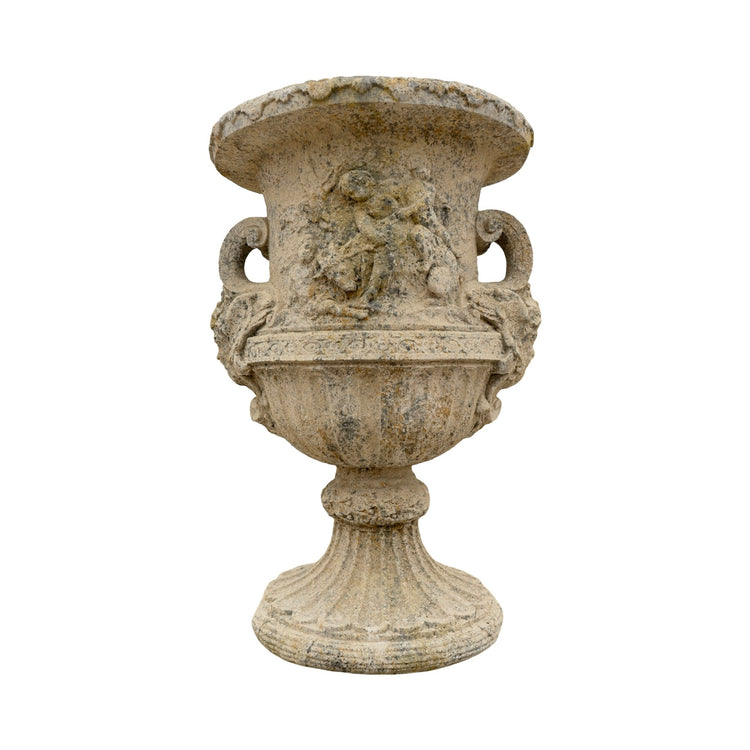Contemporary French Reconstituted Stone Urn with Base (V-TFGD)