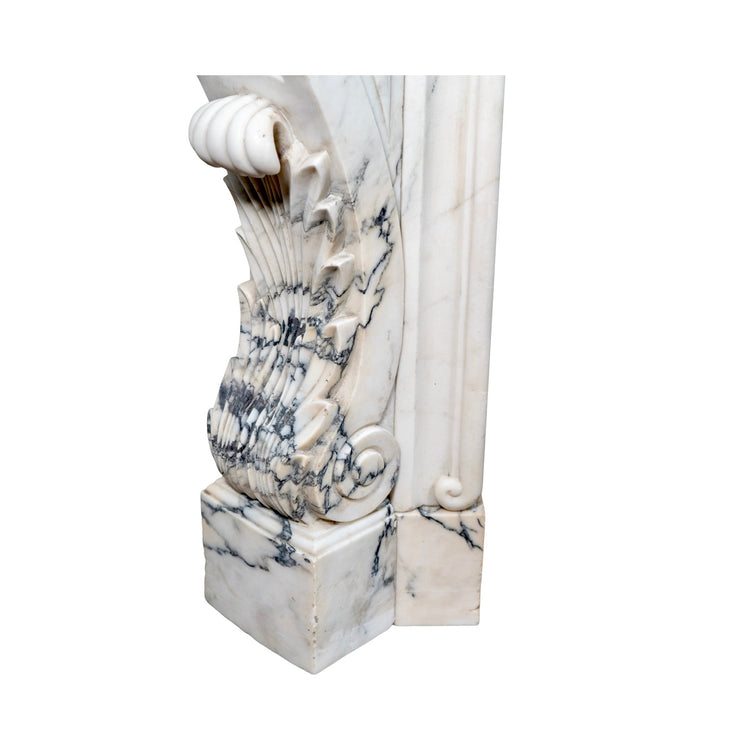 Antique French Statuario Marble Mantel