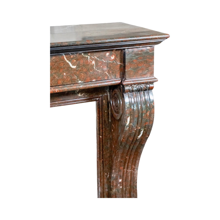 French Red Griottee Marble Mantel