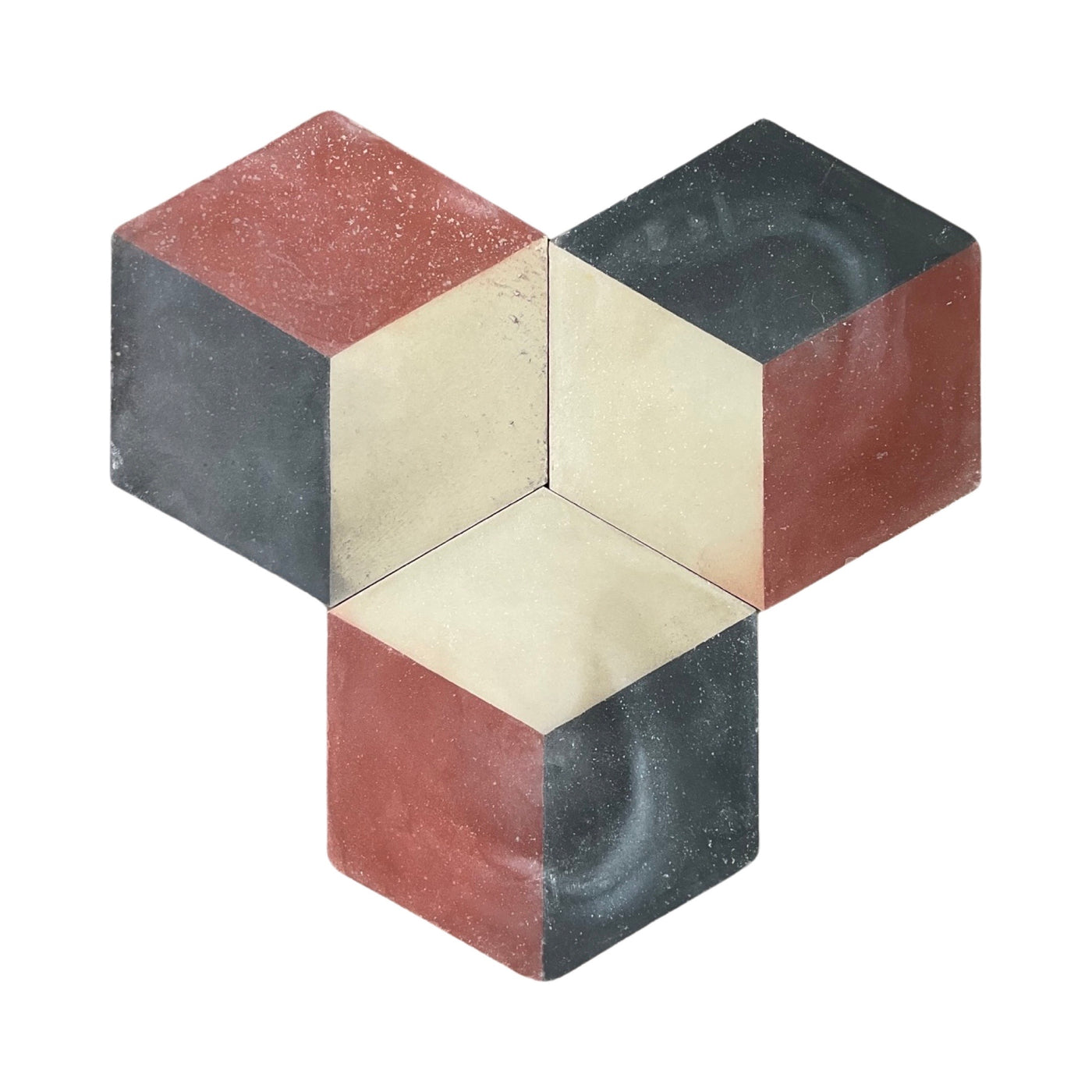 Reclaimed French Encaustic Hexagonal Geometric Concrete Tile (ET-UGXT)