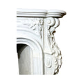 Antique French White Carrara Marble Mantel (M-YPEF)