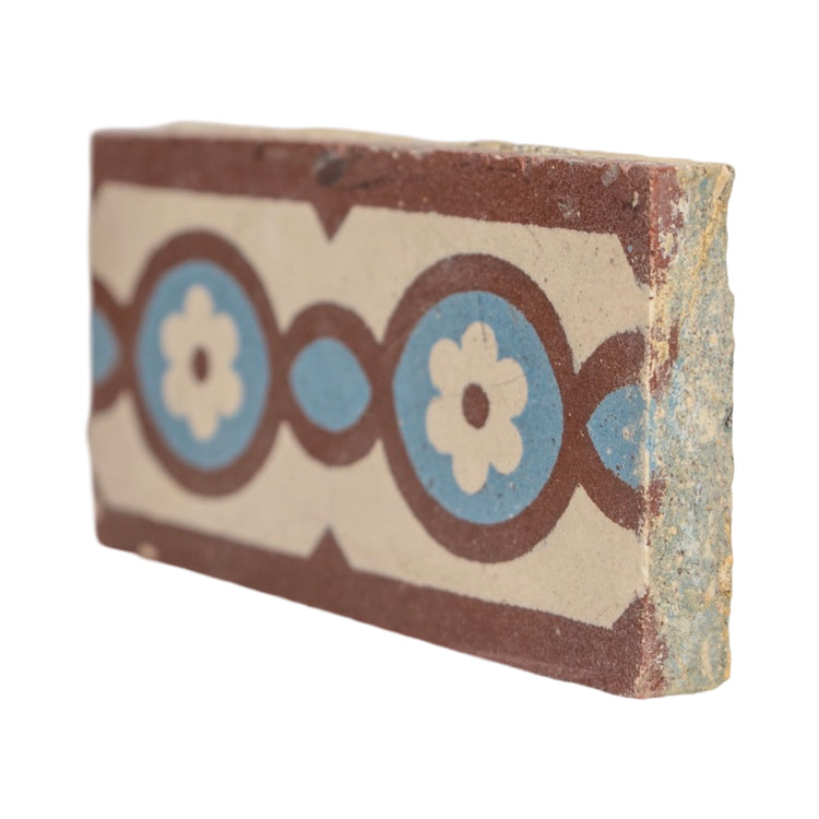 Reclaimed French Encaustic Floral Concrete Border Tile