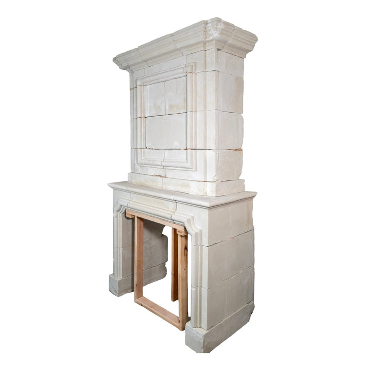 Antique French Limestone Mantel