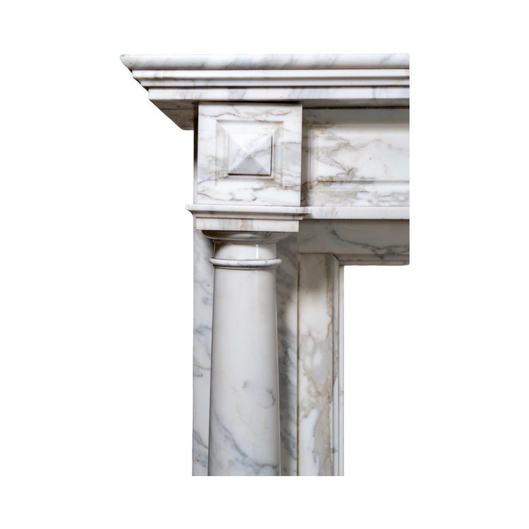 Antique French Arabescato Marble Mantel