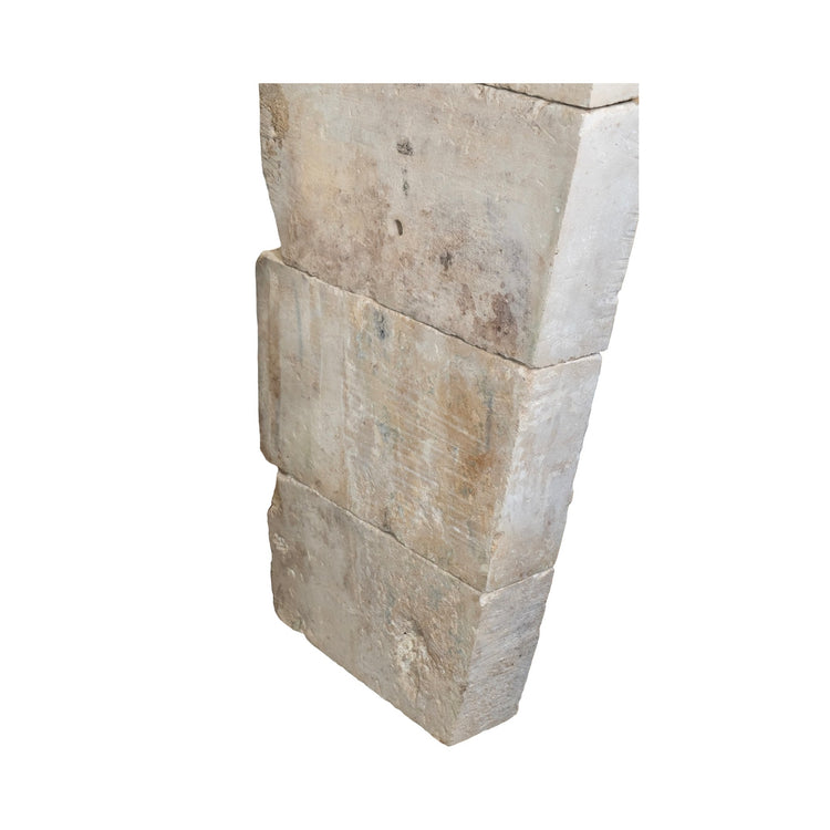 Antique French Limestone Mantel (M-VYJL)