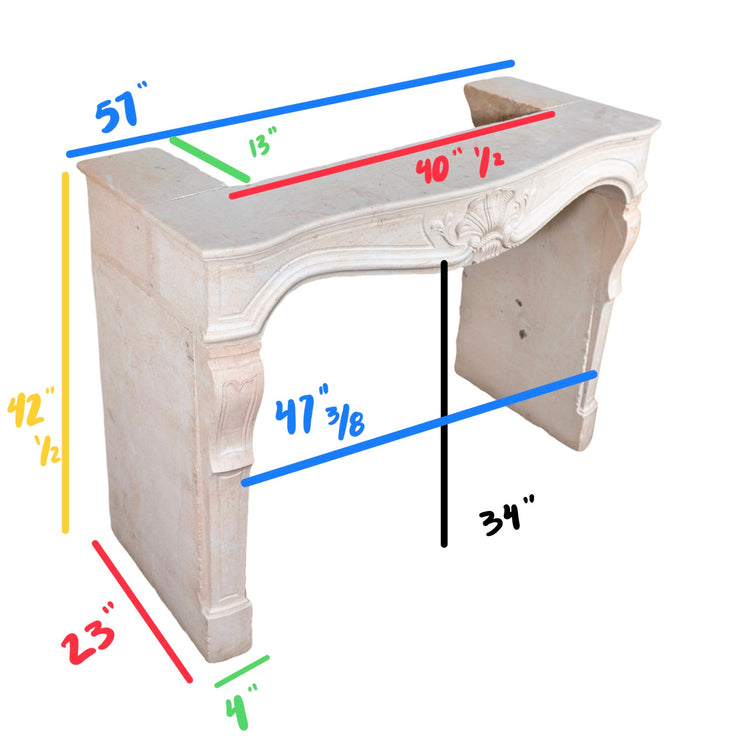 Contemporary French Travertine Mantel (LCH388)