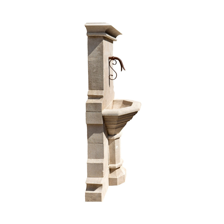 Contemporary French Limestone Wall Fountain