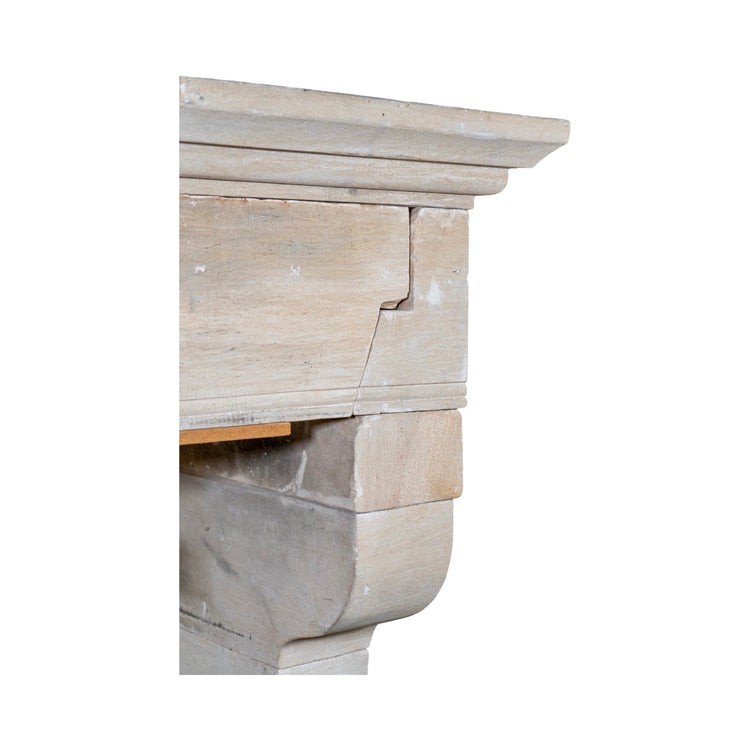 Antique French Limestone Mantel