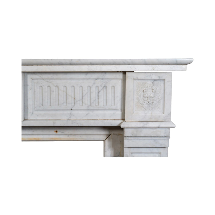 Antique French White Carrara Marble Mantel (M-LUTC)