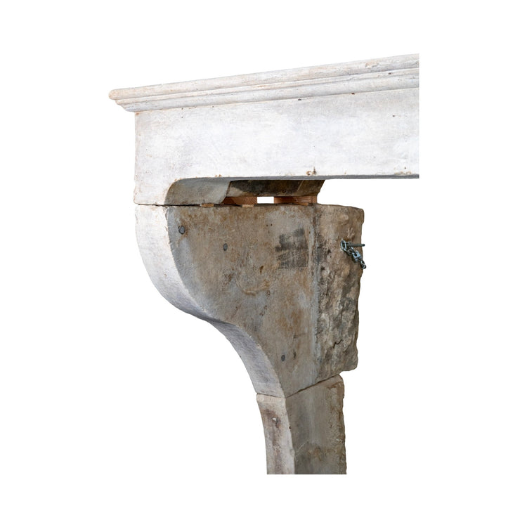 Antique French Limestone Mantel