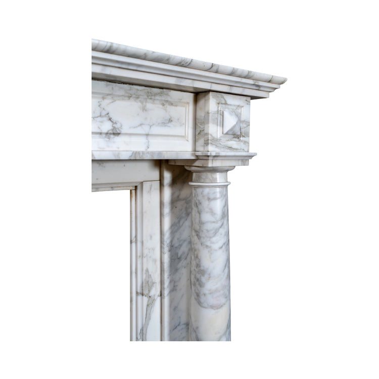 Antique French Arabescato Marble Mantel