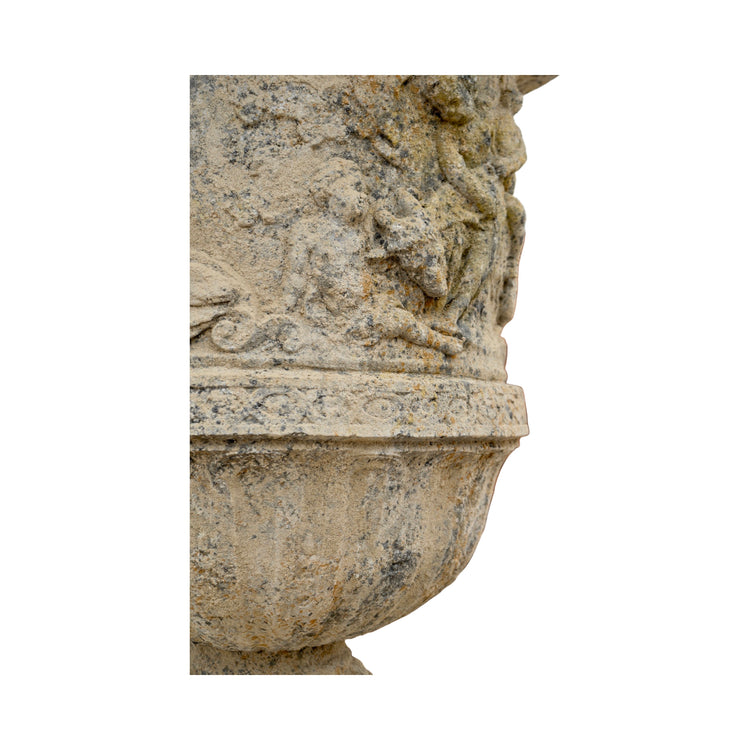 Contemporary French Reconstituted Stone Urn with Base (V-TFGD)