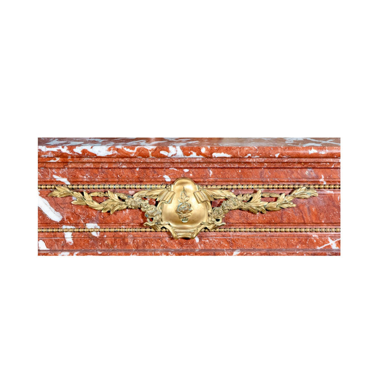 French Languedoc Red Marble Mantel