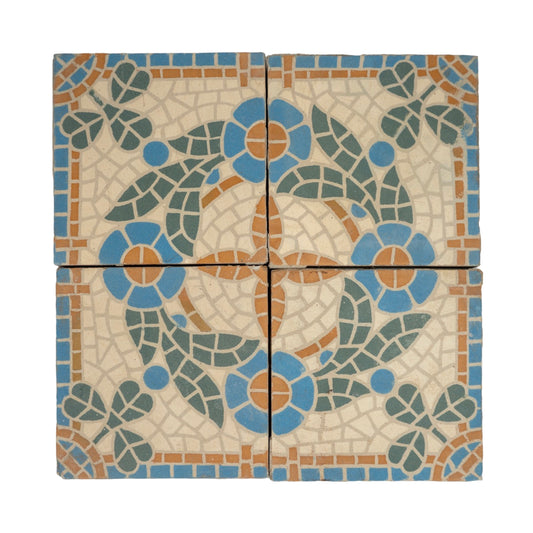 Reclaimed French Encaustic Concrete Tile