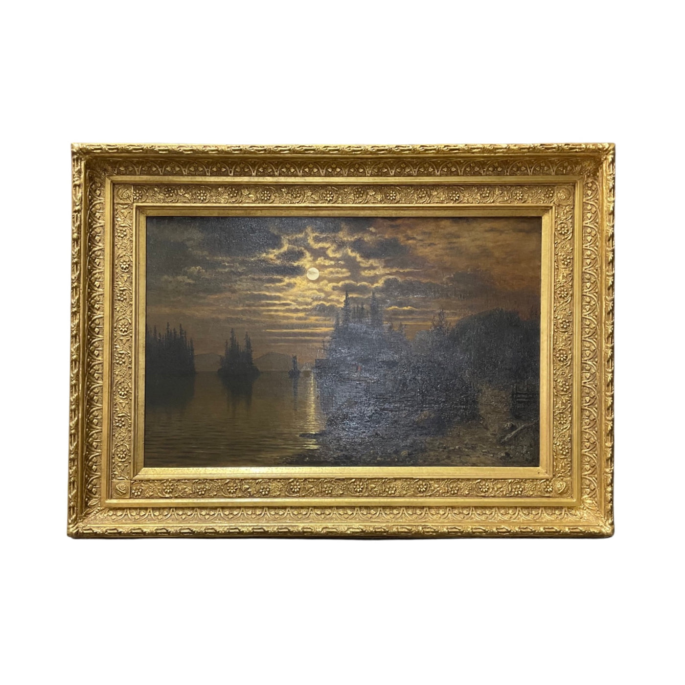 Antique French Gold Leaf Framed Painting (HD-SFHM)